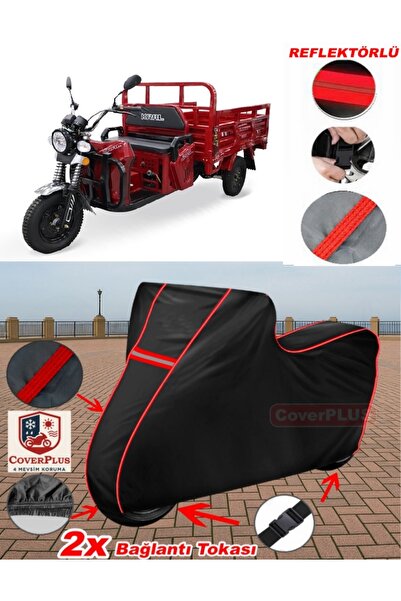 CoverPlus ل King Motor KR-200 Titus 196 CC القماش المشمع الأسود للدراجات النا...