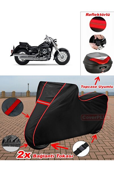 CoverPlus Yamaha Xvs 650 a Tarpaulin Black Topcase Rear Bag Compatible Motor ...