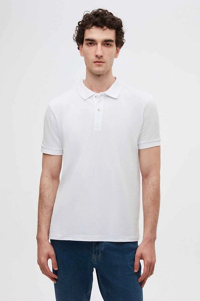 D'S Damat Ds Damat Regular Fit Black/Indigo/White Pique Textured 100% Cotton Polo Neck T-Shirt