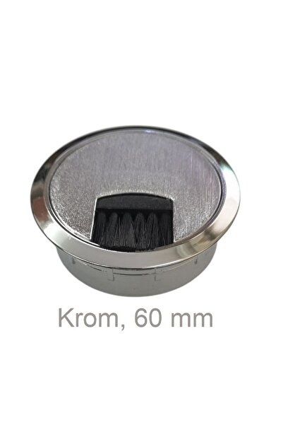 Adilon Masa Üstü Kablo Kanalı Deliği Kapağı, Krom, Masa Kapağı 6 cm
