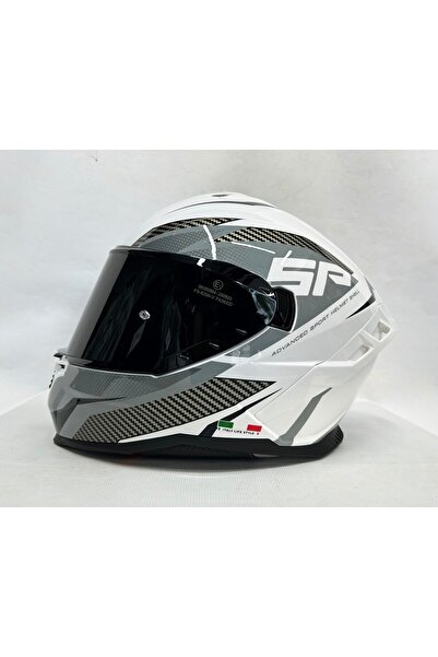 Sway SW 867 POWER White Black Grey Siyah Camlı İç Güneş Vizörlü Kapalı Kask