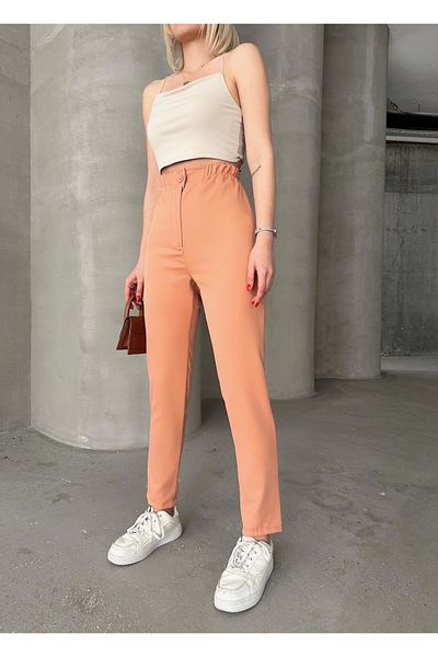 TB Terzi Bey Caramel Trousers with Elastic Waist