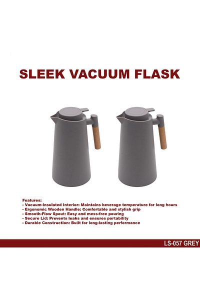 TrentonGCC Premium Vacuum Flask with Wooden Handle - Set of 2