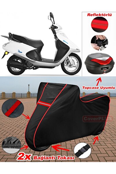 CoverPlus Yuki Tb100T3E Picasso 100 Tarpaulin Black Topcase Back Bag Compatib...