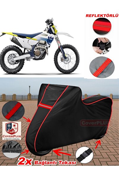 CoverPlus Tarpaulin for Husqvarna Fe 501 Black Motorcycle Tarpaulin Engine Co...