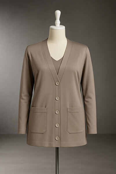 nacar çarşı Cardigan maro Mother's din bumbac pieptănat subțire pentru femei