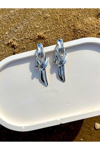 Zerys Jewelry Knot Model Steel Silver Earrings