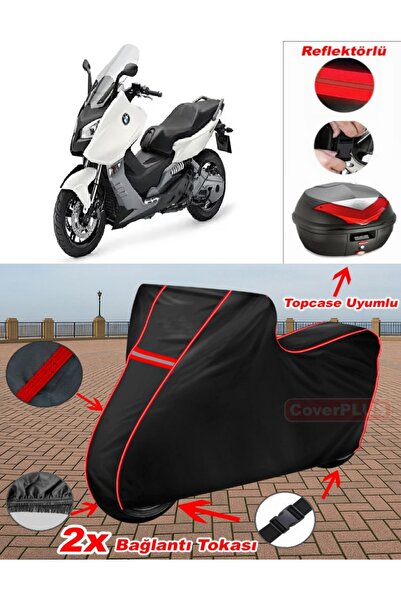 CoverPlus Bmw C 600 Sport Tarpaulin Black Topcase Rear Bag Compatible Motor T...