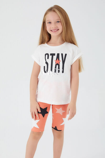 Rolypoly Stay Positive Cream Girls Bermuda Suit