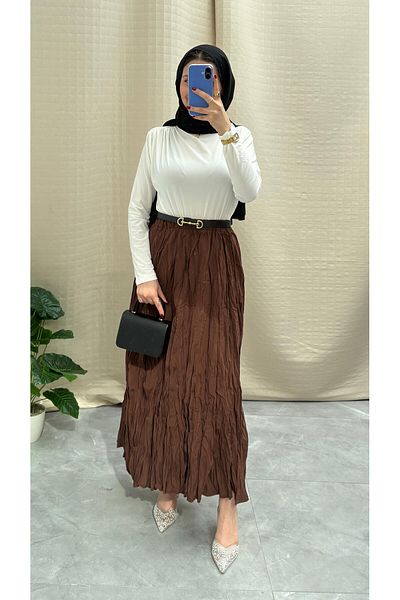 NİSUM MODA Φούστα με τσαλακωμένη υφή