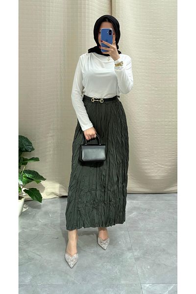 NİSUM MODA Φούστα με τσαλακωμένη υφή