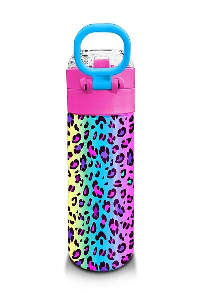 Coral High Kids Girl Patterned Straw and Direct Drinking Steel Thermos 500 ml
