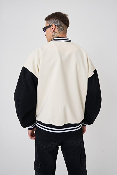 Machinist Erkek Cloud Oversize Ekru Bomber Ceket