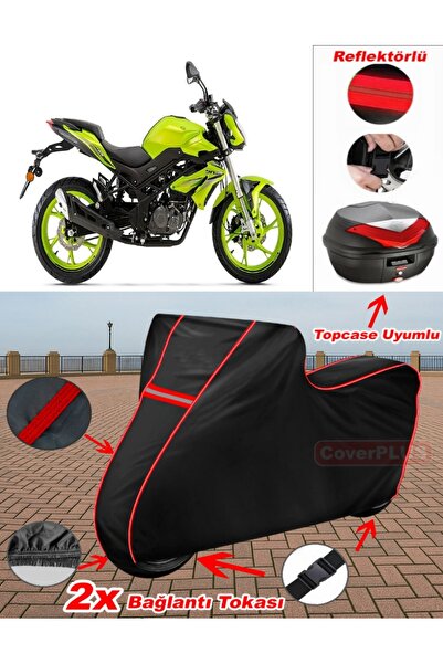 CoverPlus Benelli BN 125 Tarpaulin BLACK Topcase Rear Bag Compatible Motorcyc...