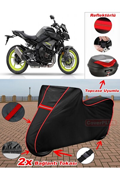 CoverPlus Yamaha MT-10 قماش القنب الأسود Topcase الخلفي المتوافق مع القماش ال...