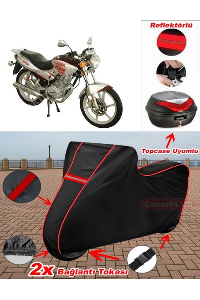 CoverPlus Asian as 150-12 Tarpaulin Black Topcase Rear Bag Compatible Motor T...