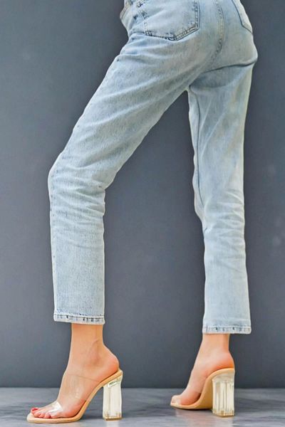 PayBuy Women's Transparent Banded Thick Heeled Slippers Modern Design
