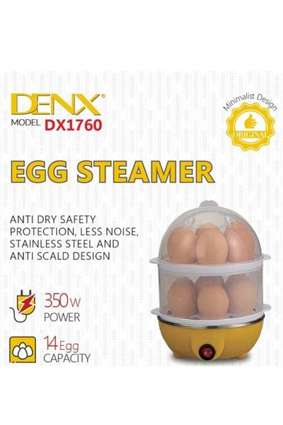 Denx غلاية بيض بالبخار، 350 واط، سعة 14 بيضة/DX1760