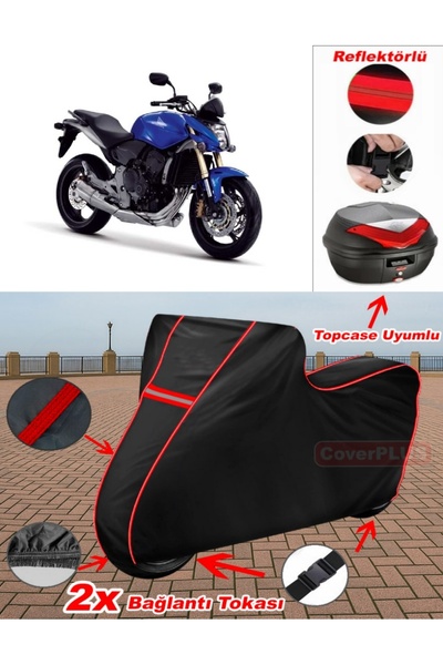 CoverPlus Honda Cb 600 F Hornet Tarpaulin Black Topcase Rear Bag Compatible M...