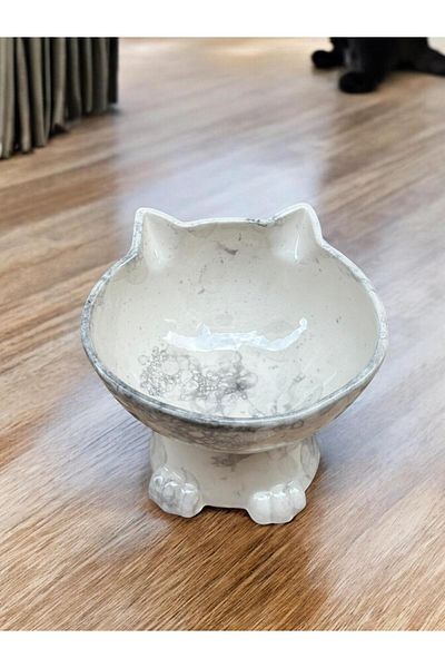 Petcibaba Ceramic Cat Figured Food Bowl