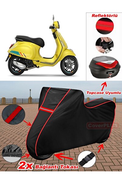 CoverPlus فيسبا بريمافيرا 150 S من القماش المشمع الأسود المشمع للحقيبة الخلفي...