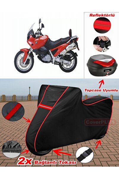 CoverPlus Bmw F 650 قماش القماش الأسود Topcase الخلفي متوافق مع القماش القماش...