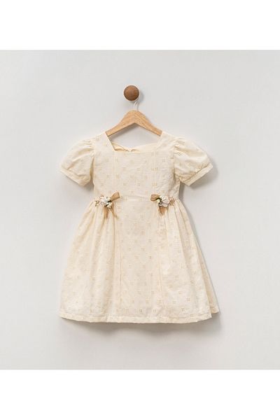 Acabella Girl's Muslin Fabric Bow Dress