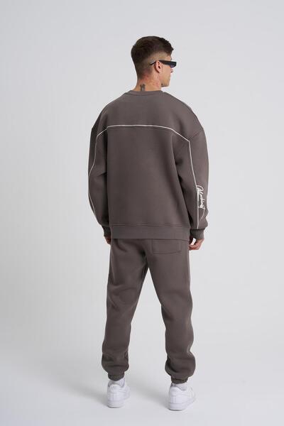 Machinist Ανδρικό κεντημένο Jogger oversized Anthracite Sweatpants