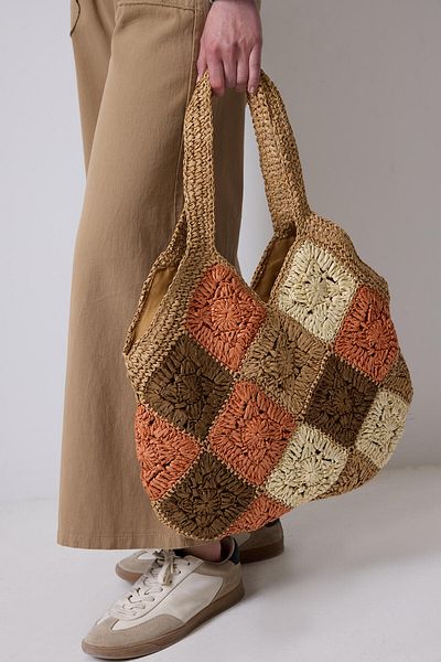Touché Privé Colorful Motif Straw Bag