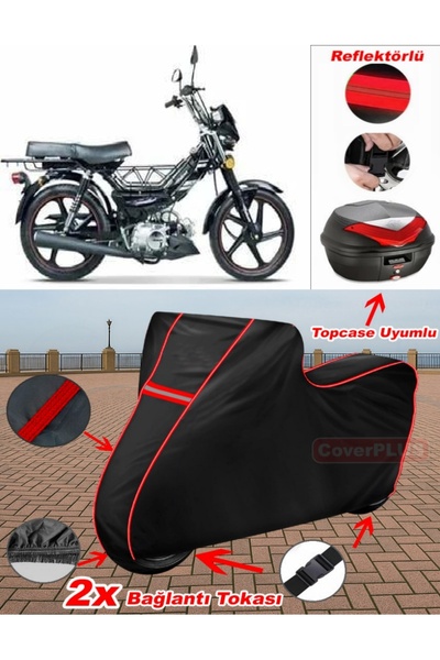 CoverPlus Falcon Flash 100 قماش القنب الأسود Topcase الخلفي متوافق مع القماش ...