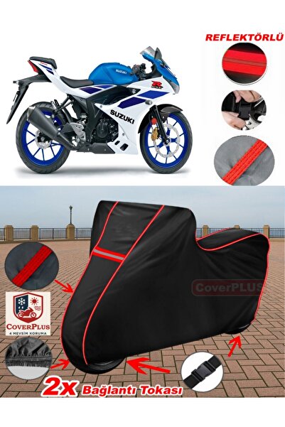 CoverPlus سوزوكي GSX-R 125 قماش مشمع أسود مشمع للدراجات النارية غطاء غطاء الم...
