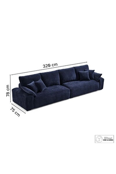 SCY Lacuna 4 Kişilik Modern Salon Dörtlü Koltuğu Özel Tasarım Dekoratif Oturma Odası Kanepesi