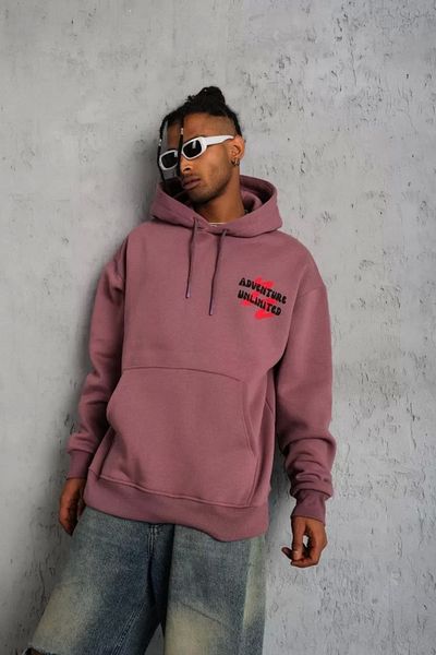 Asgardian Ανδρικό καπέλο Pigeon Printed Hooded Sweat - Dusty Rose