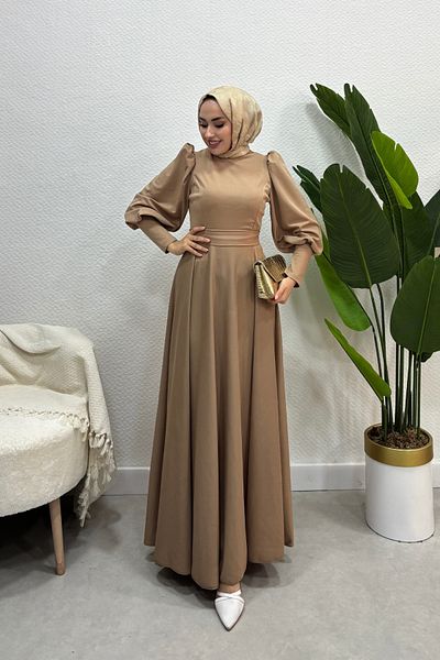 Tarzım Tuba Women's Balloon Sleeve Scuba Dress