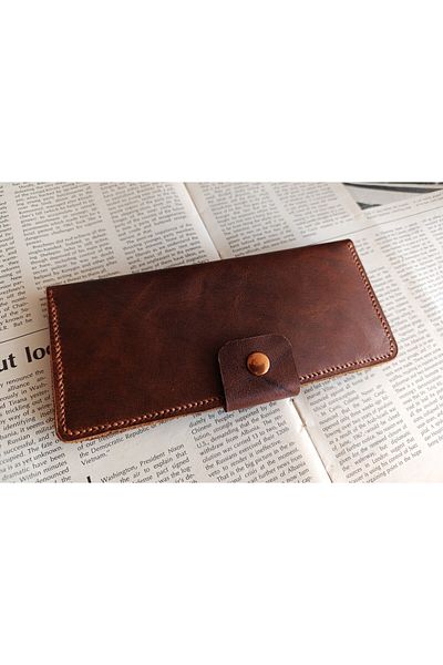 Mahfuz Fully Handmade Real Leather Wallet from Cutting to Sewing 12 Cards 2 Bill Areas (19.4Cm*8.5Cm) Pln5