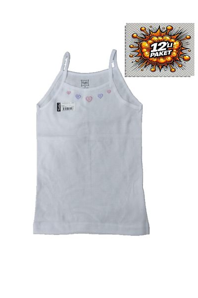 Pardon Girl's Rope Strap Undershirt Embroidered 6 Pieces