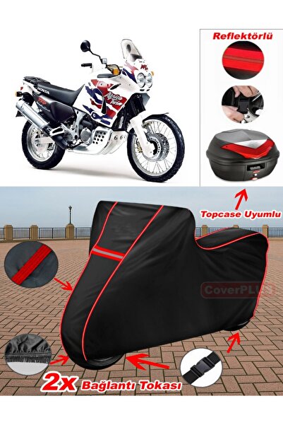 CoverPlus هوندا XRV 750 أفريقيا التوأم القماش الخشن الأسود Topcase الخلفي حقي...