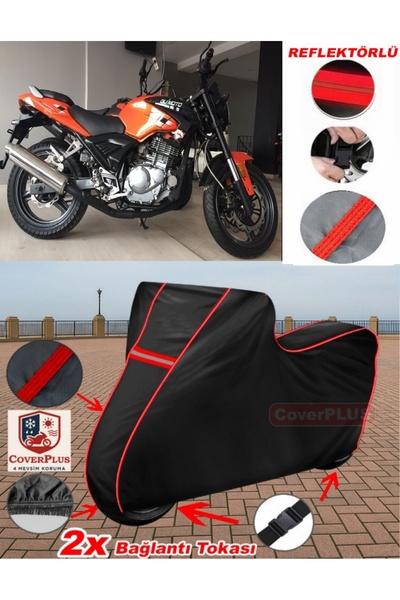 CoverPlus ل BuMoto/جينلينغ فينتورا F250CC القماش المشمع الأسود للدراجات النار...