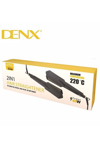 Denx مصفف شعر سيراميكي 2 في 1 للشعر المستقيم والمجعد - من دنكس