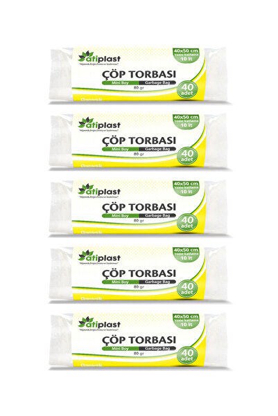 Atiplast Standart Çöp Torbası Mini Boy 40x50 Şeffaf 80 gr 5 Li
