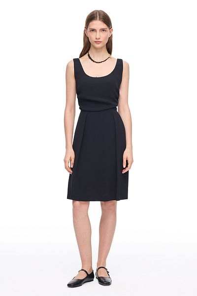 Perspective Black Echos Regular Fit Knee Length Dress