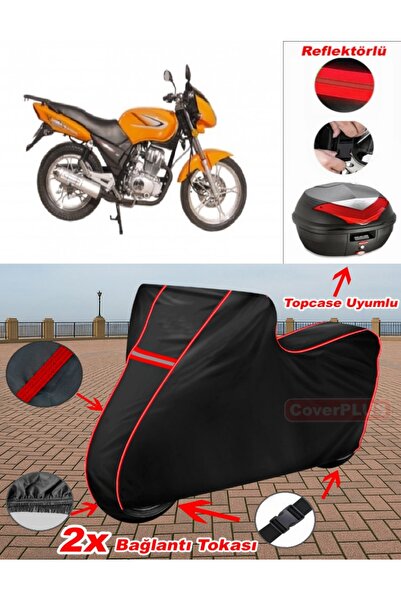 CoverPlus Lifan Discovery 150 Tarpaulin Black Topcase Rear Bag Compatible Mot...