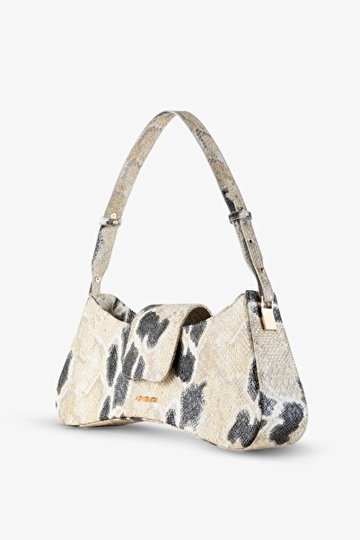 LOVENTA Adjustable Strap Shoulder Bag Greta Snake Pattern