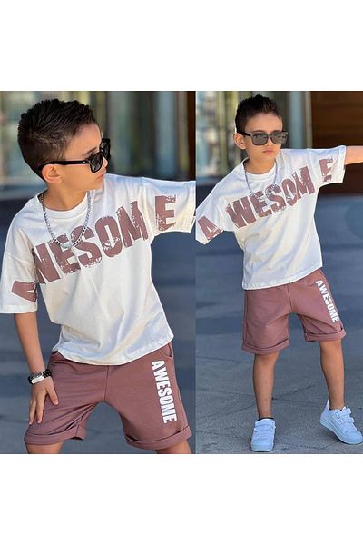 RAPAPA Boy's Combed Cotton Single Jersey Shorts Suit Bottom Top Suit 11661B