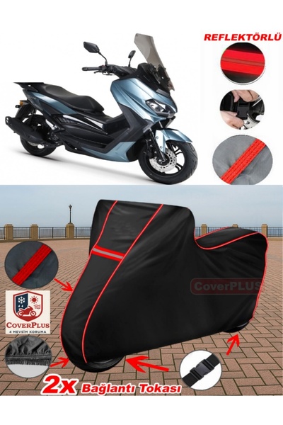 CoverPlus Rks Grace 202 Pro Tarpaulin Black Motorcycle Tarpaulin Engine Cover...