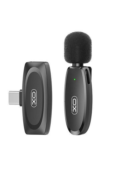 REDz Accessories Lavalier Microphone Xo-mkf08a, Wireless 2.4g, 6 Hours Battery Life, Type-c Connection, Black