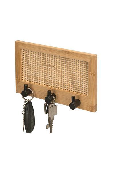 Saban Key Holder Bamboo Wall Mounted with 3 Hooks T18