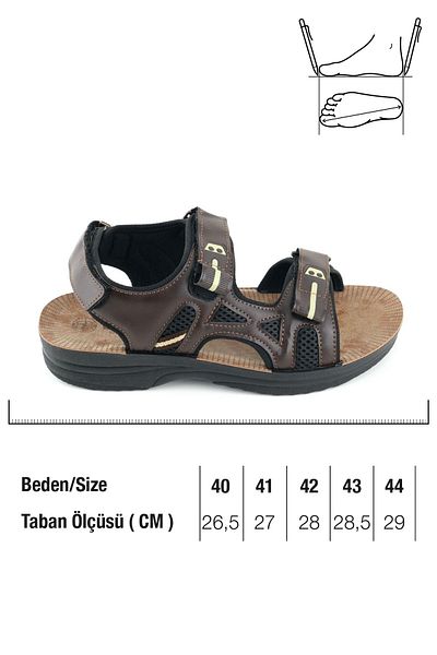 GEZER Summer Men's Comfortable Sole Double Velcro Adjustable Daily Sandals