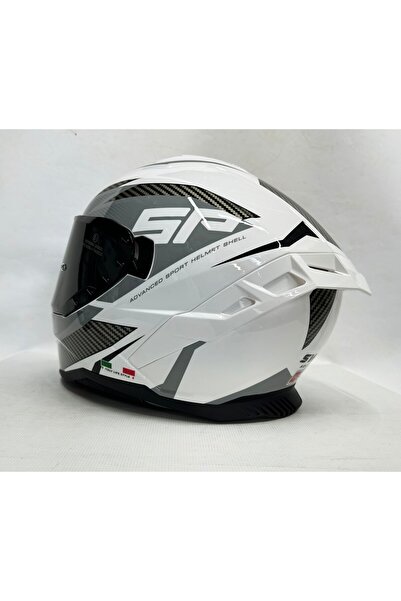 Sway SW 867 POWER White Black Grey Siyah Camlı İç Güneş Vizörlü Kapalı Kask