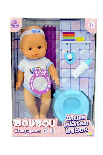 Merva Altını Islatan Konuşan Sesli Bebek Seti Oyuncak Et Bebek Sesli Ağlar Süt İçer